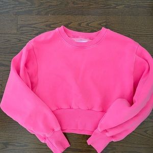 Tna Cozy Fleece Perfect Shrunken Hoodie Neon Pink